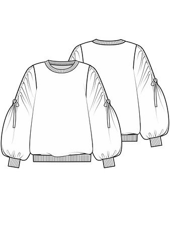 Технический рисунок спортивного пуловера