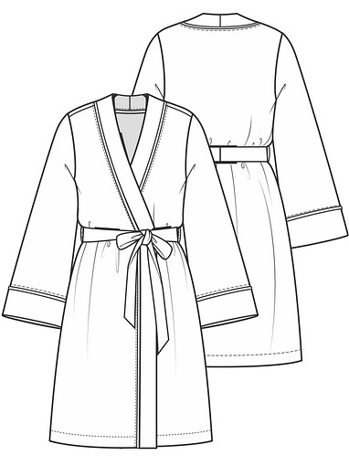 Кимоно с отделкой втачным кантом