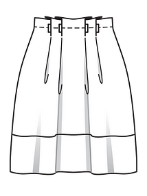 Технический рисунок юбки с планкой