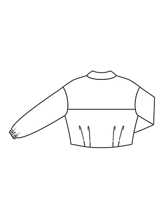Технический рисунок короткого блузона спинка