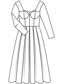Технический рисунок корсажного платья