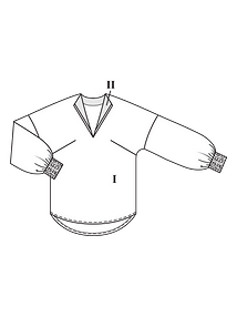 Технический рисунок блузки с V-вырезом
