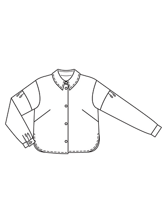 Технический рисунок блузки-рубашки из искусственной кожи