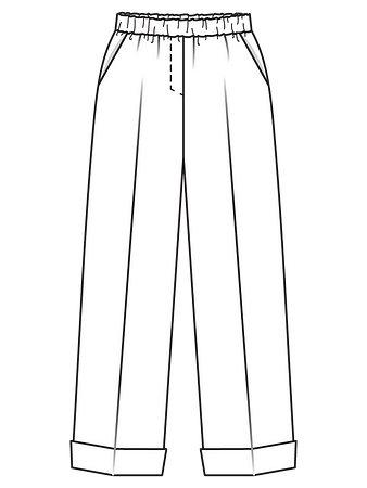 Технический рисунок брюк в стиле Марлен Дитрих