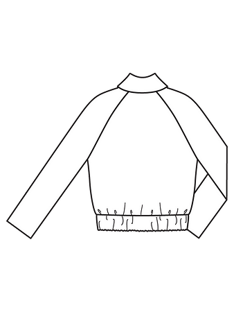 Технический рисунок блузона из твида в стиле Шанель спинка