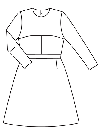 Технический рисунок платья с облегающим лифом