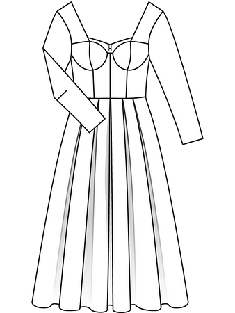 Технический рисунок корсажного платья