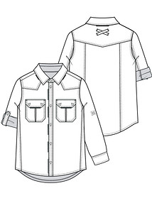 Технический рисунок рубашки для мальчика