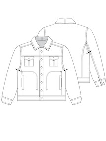 Технический рисунок джинсовой куртки для мальчика