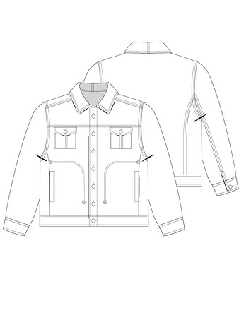 Технический рисунок джинсовой куртки для мальчика