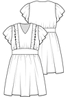 Платье с рукавами-крылышками для девочки