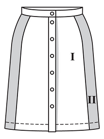 Технический рисунок юбки из стежки