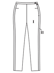 Технический рисунок облегающих брюк