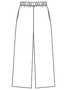 Технический рисунок широких брюк из трикотажа