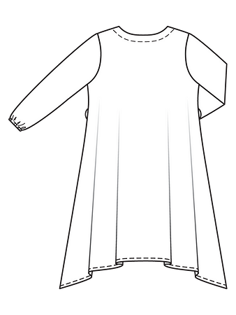 Технический рисунок трикотажного платья спинка