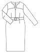 Платье-футляр с фигурным вырезом №415 — выкройка из Burda. Мода для полных 4/2023