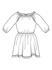 Мини-платье с разрезами по линиям реглана 