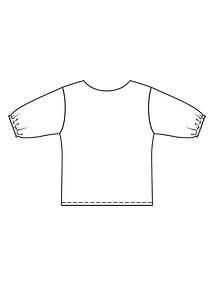 Технический рисунок бархатной блузки с V-вырезом