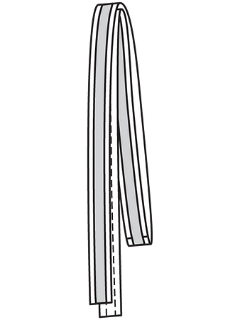 Технический рисунок пояса жакета  с асимметричной застёжкой