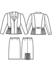 Костюм: жакет и юбка с плиссированными вставками