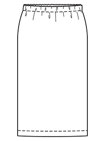 Технический рисунок простой юбки прямого кроя