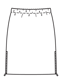 Технический рисунок мини-юбки из стёганой ткани