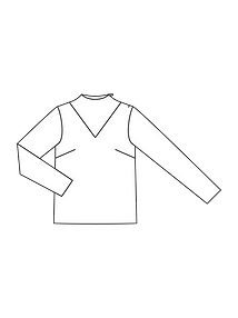 Технический рисунок блузки с треугольной вставкой