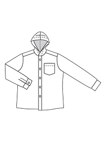 Технический рисунок мужской куртки-рубашки из твида
