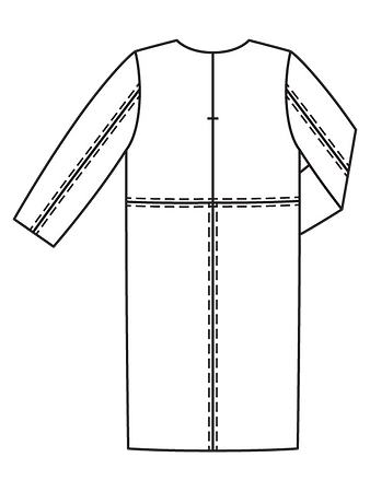 Технический рисунок платья прямого кроя спинка
