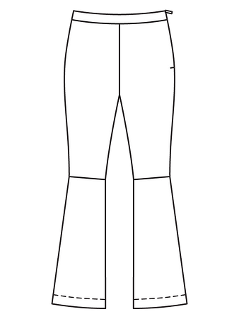 Технический рисунок брюк из бархата