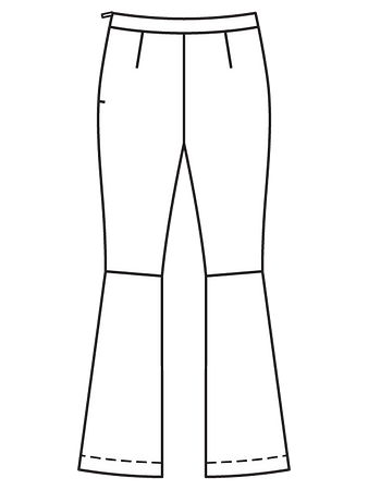 Технический рисунок брюк из бархата вид сзади