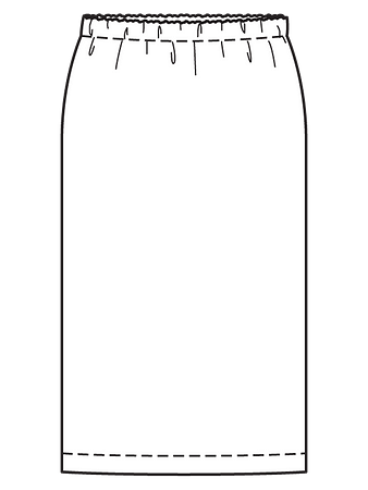 Технический рисунок простой юбки прямого кроя