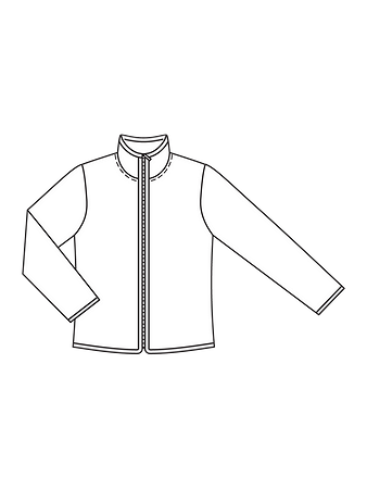 Технический рисунок шерстяной мужской куртки с воротником-стойкой