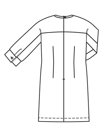 Технический рисунок джинсового платья спинка