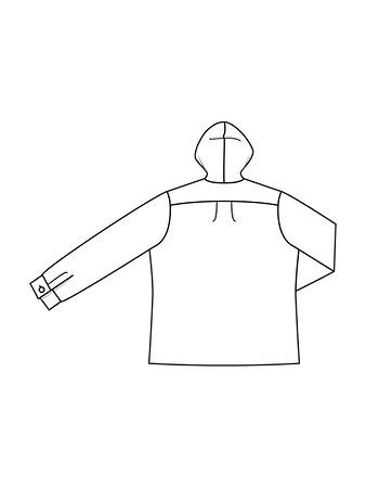 Технический рисунок мужской куртки-рубашки из твида спинка