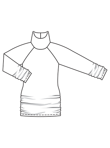 Приталенный пуловер с высоким воротником