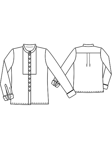 Блуза рубашечного кроя с двойными манжетами