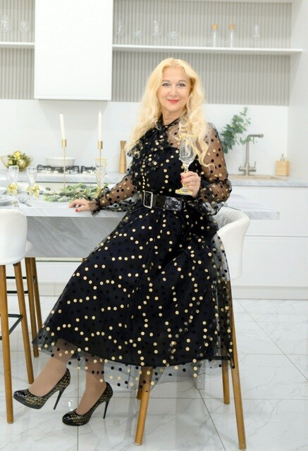Платье «Золотой горошек на черном» от Elena Niko