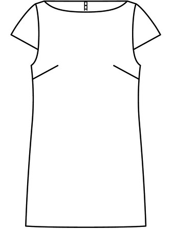 Технический рисунок мини-платья из расшитой пайетками ткани