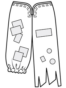 Технический рисунок карнавальных брюк Разбойницы
