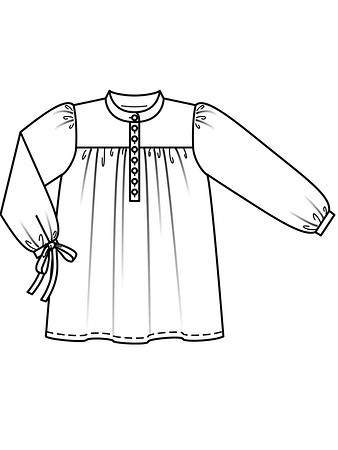 Технический рисунок карнавальной рубашки Разбойницы
