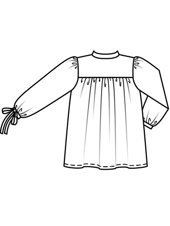 Технический рисунок карнавальной рубашки Разбойницы вид сзади