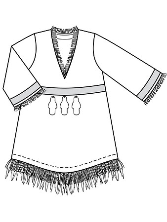 Технический рисунок карнавального платья Индианки