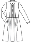 Платье с защипами на лифе и широкой юбкой