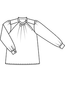 Технический рисунок блузки из шифона