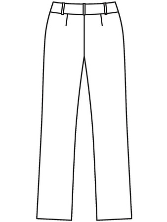 Технический рисунок брюк прямого кроя вид сзади