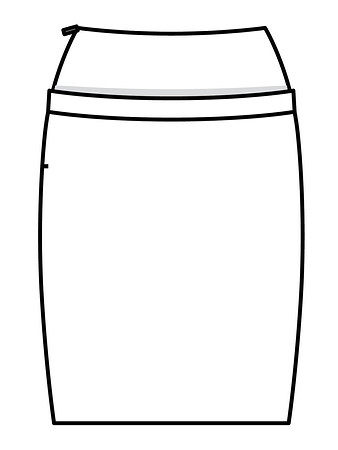 Технический рисунок юбки-баллон вид сзади