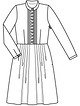 Платье с защипами на лифе и широкой юбкой №109 — выкройка из Burda 1/2010