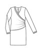 Платье с заклепками по верхнему краю драпирующейся детали №117 A — выкройка из Burda 1/2010