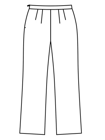 Технический рисунок широких брюк вид сзади